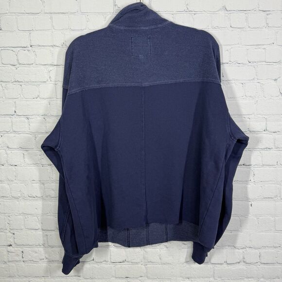 Aerie Oversized Crop Pullover Sweater Women Medium Blue Dolman Knit Activewear - Picture 2 of 10